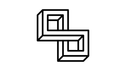 Optical impossible geometric shape line icon animation Stock Footage 224241612