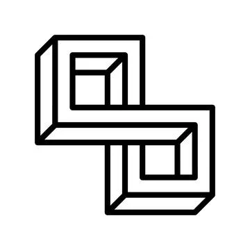 Optical impossible geometric shape line icon vector illustration Stock Illustration