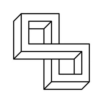 Optical impossible geometric shape line icon vector illustration Stock Illustration