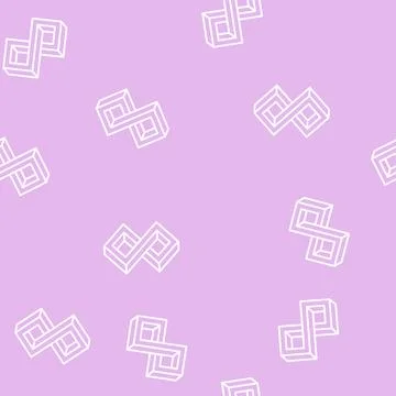 Optical impossible geometric shape line seamless pattern Stock Illustration