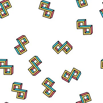 Optical impossible geometric shape vector seamless pattern Stock Illustration