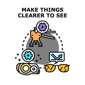 Optical instruments improving vision concept Stock Illustration