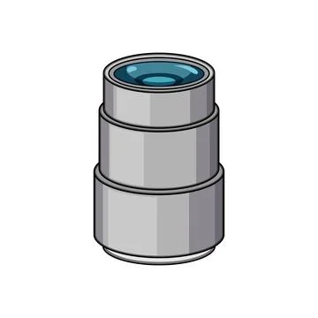 Optical lens bringing objects into sharp focus Stock Illustration
