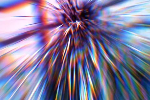 Optical lens effect with iridescent rays and iridescence. 写真素材