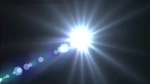 Optical Lens flare effect, 4K white on black background. Stock Footage 241518035