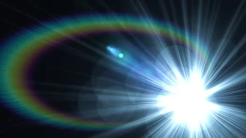 Optical Lens flare effect, 4K white on black background. Stock Footage 245813839