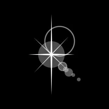 Optical lens flare effect creating star and halo Stock Illustration