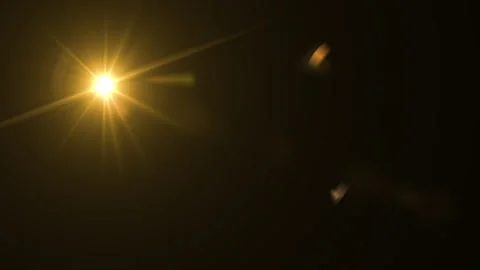 Optical Lens Flare Effect Light Rays on Black Video Animated Background Stock Footage 340187901