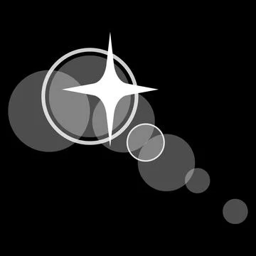 Optical lens flare effect with star sparkle Illustrazione stock