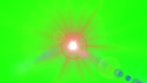 Optical lens flare on green screen. Glowing light effect for video editing Stock Footage 340380704
