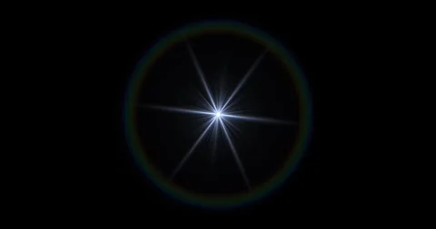 Optical lens flare lights shining on black background Stock Footage 336008206