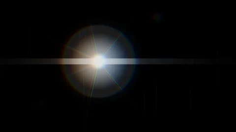 Optical Lens Flare with Rainbow Rings on Black Background Vídeo Stock 345203593