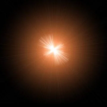 Optical lens flare texture on black background. Stock Illustration