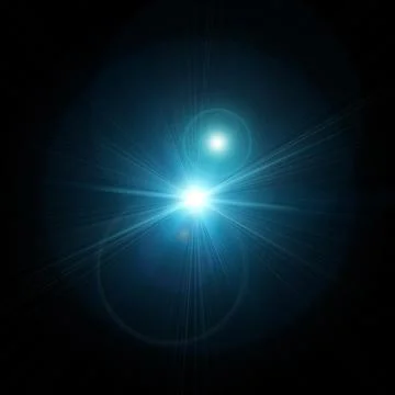 Optical lens flare texture on black background. Stock Illustration