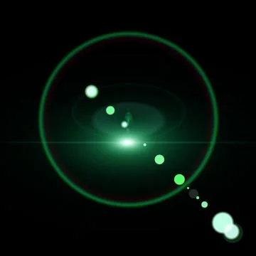 Optical lens flare texture on black background. Stock Illustration
