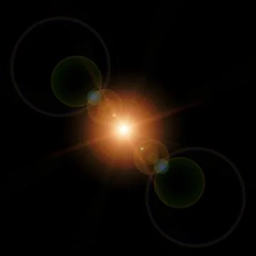 Optical lens flare texture on black background. Stock Illustration