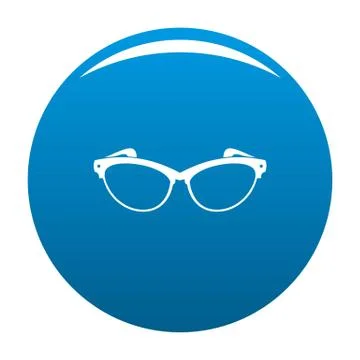 Optical lens icon blue vector Stock Illustration