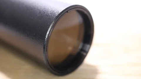 Optical lens of a pipe, close up, magnifying glass Vídeo Stock 149031929