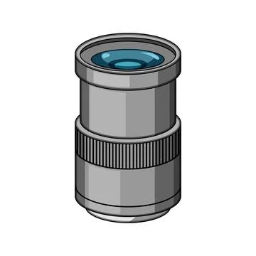 Optical lens zoom component on white background Stockillustratie