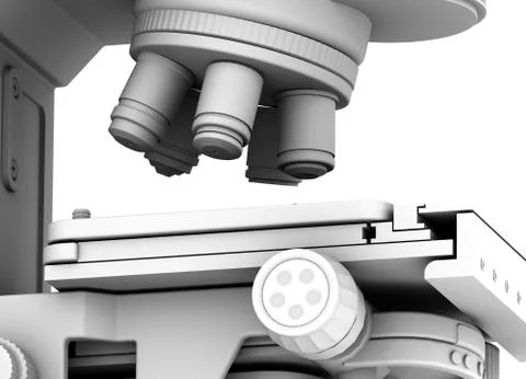 Optical light microscope; artwork Stock Illustration