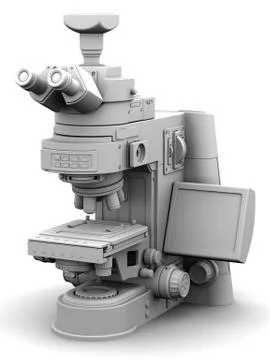 Optical light microscope with camera Stock Illustration