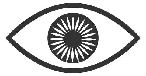 Optical logo. Eye black icon. Eyesight symbol Stock Illustration