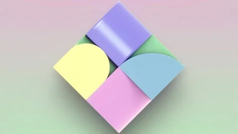 Optical loop animation with colorful cubic geometric shapes. 3d rendering 4K Stock Footage 309611083