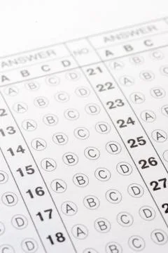 Optical mark recognition sheet , OMR Stock Photos