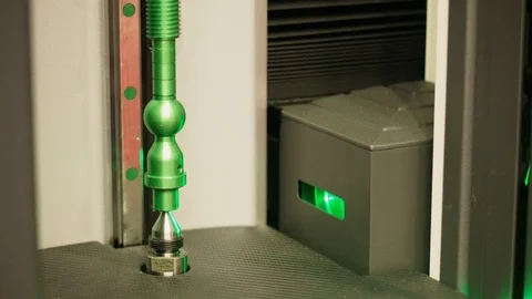 Optical measuring machine inspecting detail in laboratory Stock Footage 117580518