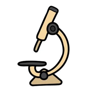 Optical microscope, doodle icon design Stock Illustration