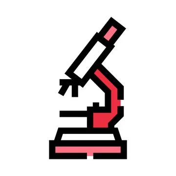 Optical microscope icon representing science education and research Stock Illustration