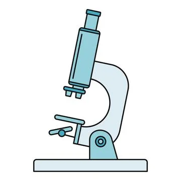 Optical microscope icon representing scientific laboratory research Stock Illustration