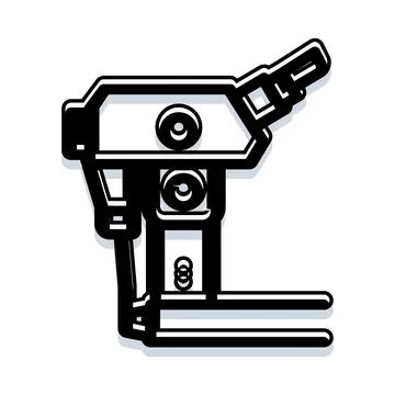 Optical microscope instrument for scientific research and biology Stock Illustration