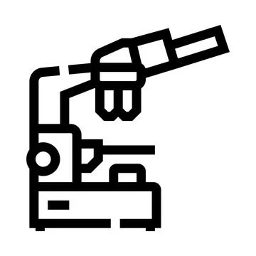 Optical microscope line icon representing science research Illustrazione stock