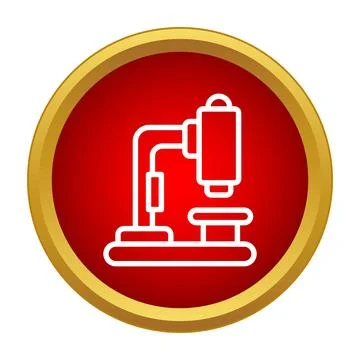 Optical microscope researching science and biotechnology icon Stock Illustration