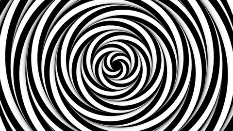 Optical monochrome rotating spires background loop Video stock 100843135