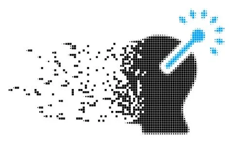 Optical Neural Interface Dissolving Pixel Icon 스톡 일러스트