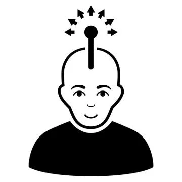 Optical Neural Interface Flat Vector Icon 스톡 일러스트