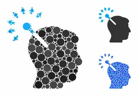 Optical neural interface Mosaic Icon of Spheric Items Illustrazione stock