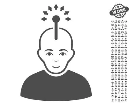 Optical Neural Interface Vector Icon With Bonus Illustrazione stock