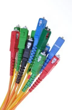 Optical patch cord plug standard sc Foto stock