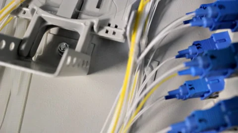 Optical patch panels and boxes for welding ODF Stock Footage 52527923