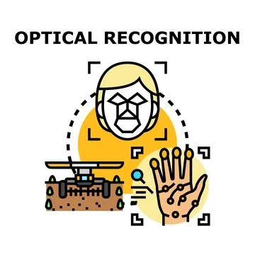 Optical recognition system scanning face and hand biometrics イラスト素材
