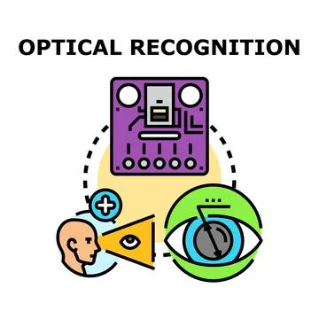 Optical recognition technology connecting human vision with digital electroni Stock Illustration