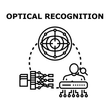 Optical recognition technology processing data for artificial intelligence Stock Illustration