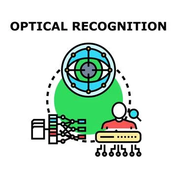 Optical recognition technology processing data for artificial intelligence Stockillustratie