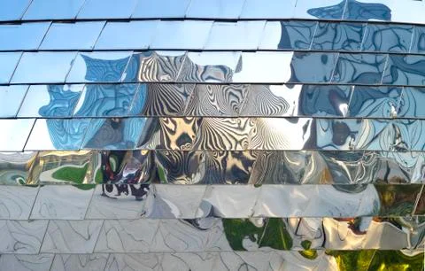 Optical reflection on the facade of  modern building forming abstract forms Stock Photos