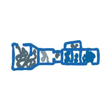Optical rifle scope target aiming doodle drawing Stock Illustration