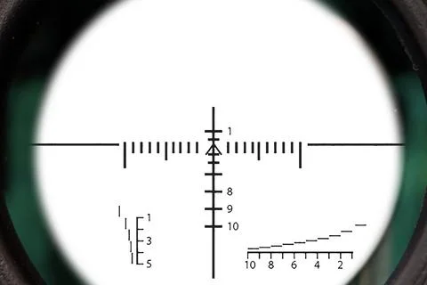 Optical scope with bright white ring and transparent alpha channel for comp.. Stock Photos
