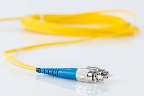 Optical single mode fiber patch cord Stock Photos